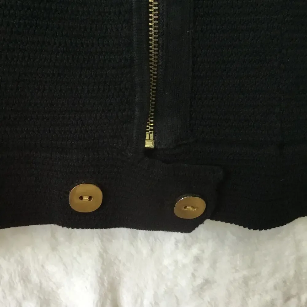 Chico's Black Gold Zip Up Jacket - Picture 5 of 13